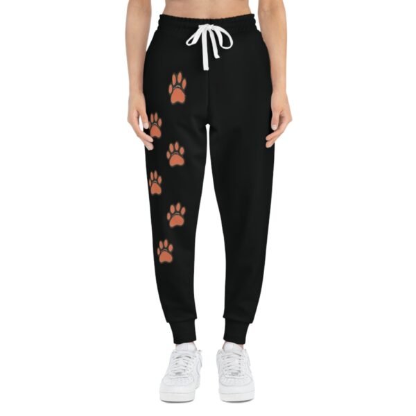 10109163807076909434_2048.jpeg Dog Lover Paw Print Athletic Joggers — Black Cozy Sweatpants (Right-Leg Print)
