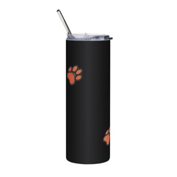 10185569182206450186_2048.jpeg 20oz Stainless Tumbler with Orange Paw Print Pattern — Insulated Pet Lover Travel Cup