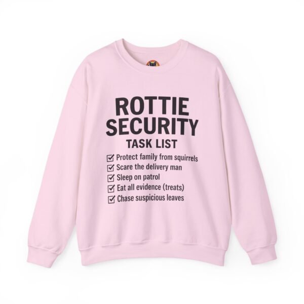Rottie Security™ "Funny Task List" Light Color Crewneck Sweatshirt