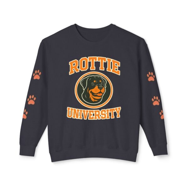 11108436584090112620_2048.jpeg Rottie University Crewneck Sweatshirt With Paws