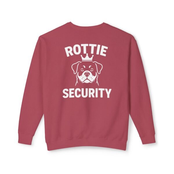 11754866572466967415_2048.jpeg Rottie Security Sweatshirt — Rottweiler Dog Crewneck White Print