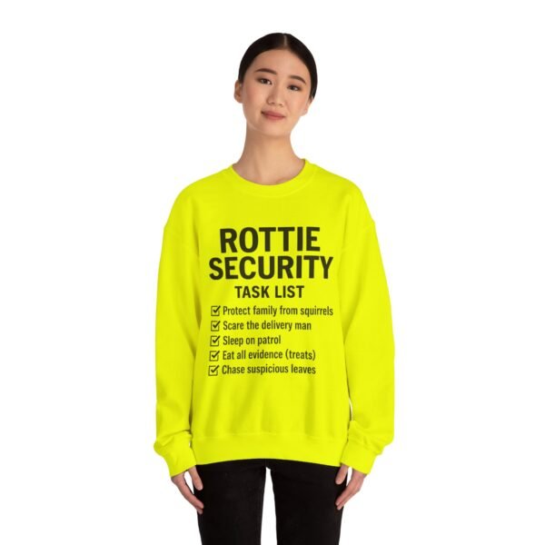Rottie Security™ "Funny Task List" Light Color Crewneck Sweatshirt