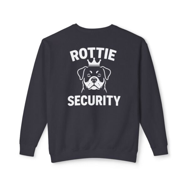12449538520822468446_2048.jpeg Rottie Security Sweatshirt — Rottweiler Dog Crewneck White Print