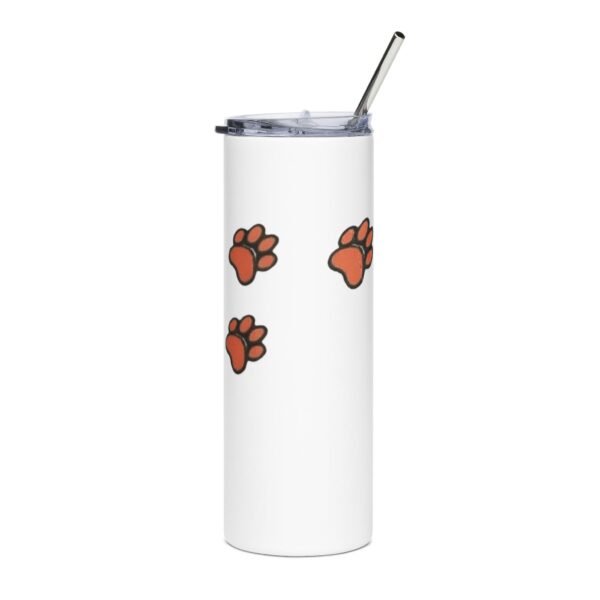 12582951552243818209_2048.jpeg 20oz Stainless Tumbler with Orange Paw Print Pattern — Insulated Pet Lover Travel Cup