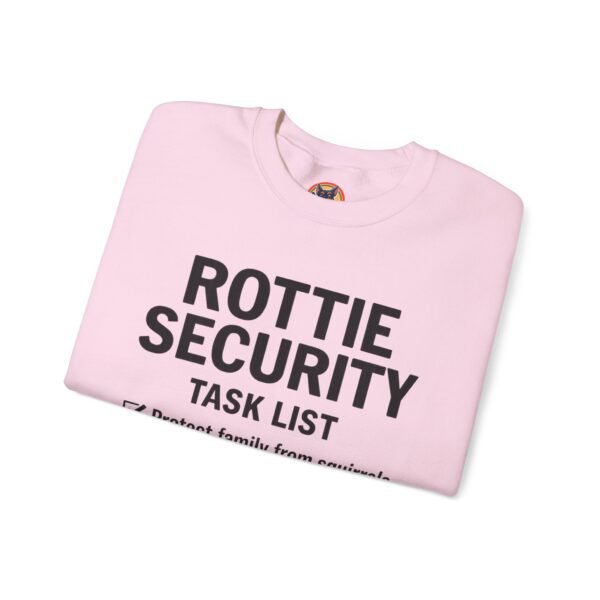 Rottie Security™ "Funny Task List" Light Color Crewneck Sweatshirt