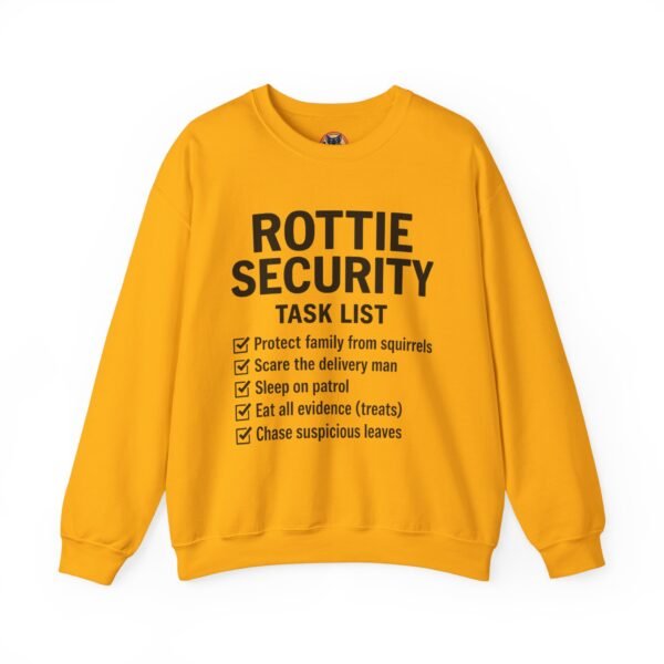 Rottie Security™ "Funny Task List" Light Color Crewneck Sweatshirt