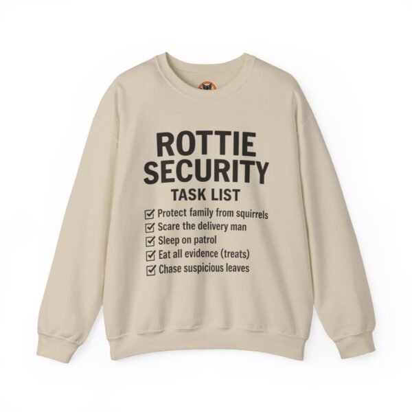 Rottie Security™ "Funny Task List" Light Color Crewneck Sweatshirt