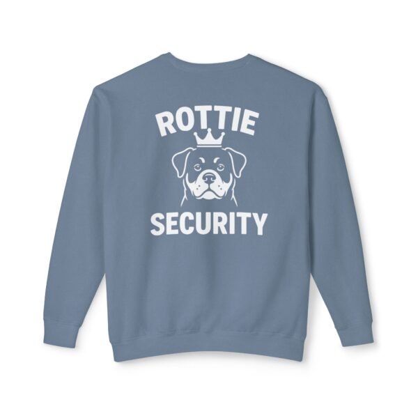 13458065785887717028_2048.jpeg Rottie Security Sweatshirt — Rottweiler Dog Crewneck White Print