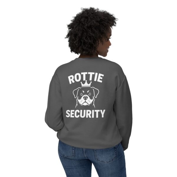 13580600084334774852_2048.jpeg Rottie Security Sweatshirt — Rottweiler Dog Crewneck White Print