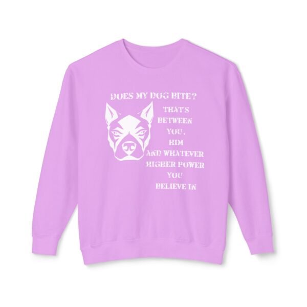 Crewneck Sweatshirt - Funny Dog Bite Quote with Winking Face Graphic