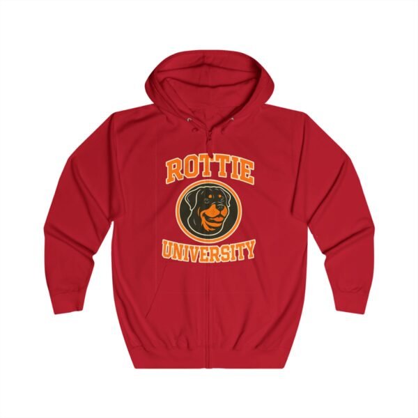 13980689537126059364_2048.jpeg Rottie University™ Rottweiler Mascot Zip Hoodie NP — Full‑Zip Jacket