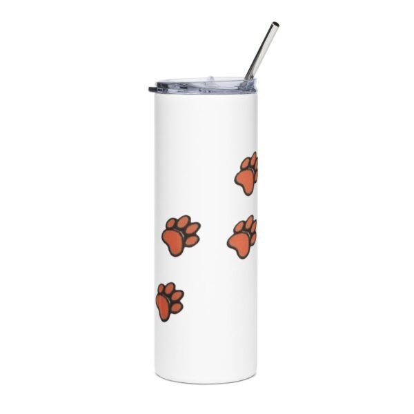 14418769763997205304_2048_custom.jpeg 20oz Stainless Tumbler with Orange Paw Print Pattern — Insulated Pet Lover Travel Cup