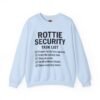Rottie Security™ "Funny Task List" Light Color Crewneck Sweatshirt
