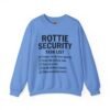 Rottie Security™ "Funny Task List" Light Color Crewneck Sweatshirt