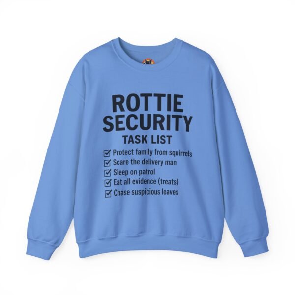 Rottie Security™ "Funny Task List" Light Color Crewneck Sweatshirt