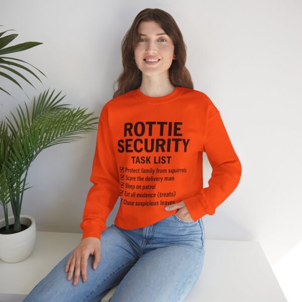 Rottie Security™ "Funny Task List" Light Color Crewneck Sweatshirt