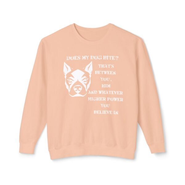 Crewneck Sweatshirt - Funny Dog Bite Quote with Winking Face Graphic