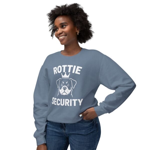 1580680443272211810_2048.jpeg Rottie Security Sweatshirt — Rottweiler Dog Crewneck White Print