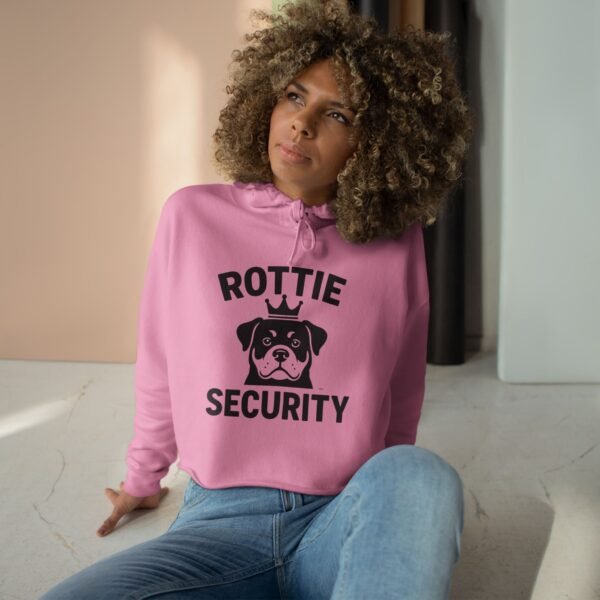 16472107995171646999_2048-1.jpeg Rottie Security Cropped Hoodie — Cute Rottweiler Guardian Graphic