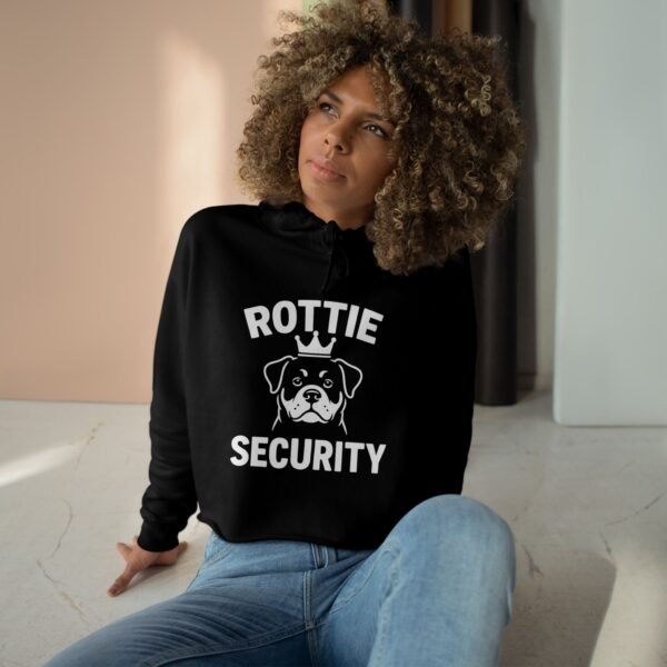 16754932511034101410_2048.jpeg Rottie Security™ Cropped Hoodie — Rottweiler Dog Mom/Dad Crown Graphic