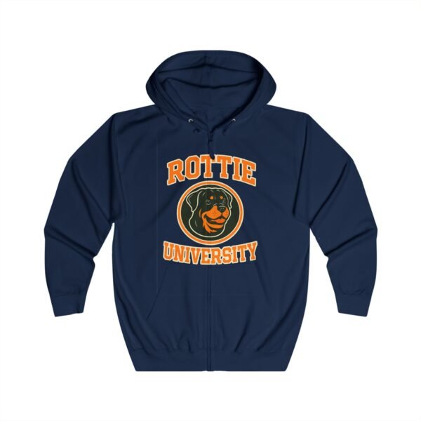 17486929780800710682_2048.jpeg Rottie University™ Rottweiler Mascot Zip Hoodie NP — Full‑Zip Jacket
