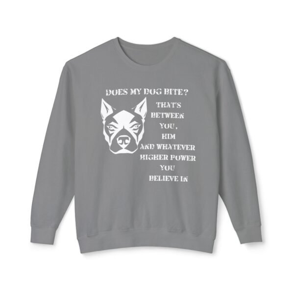 Crewneck Sweatshirt - Funny Dog Bite Quote with Winking Face Graphic
