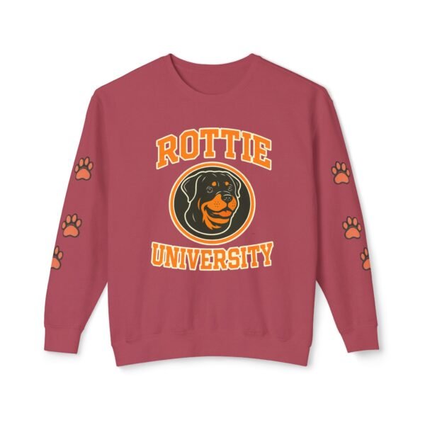 17975450626274875778_2048.jpeg Rottie University Crewneck Sweatshirt With Paws