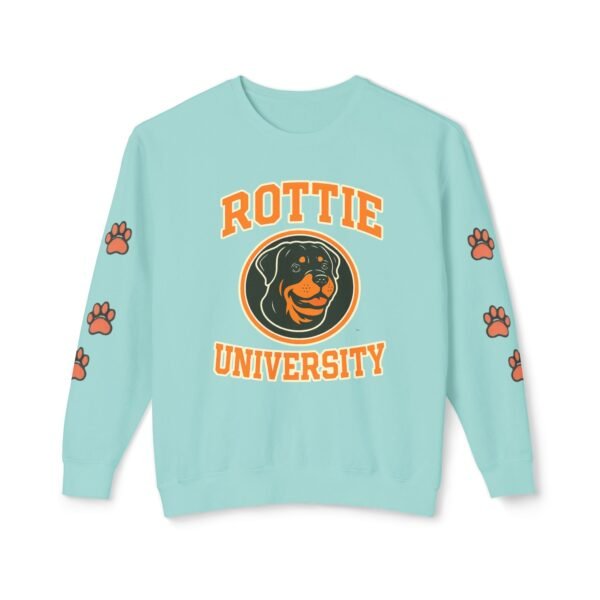 1828720261044496340_2048.jpeg Rottie University Crewneck Sweatshirt With Paws