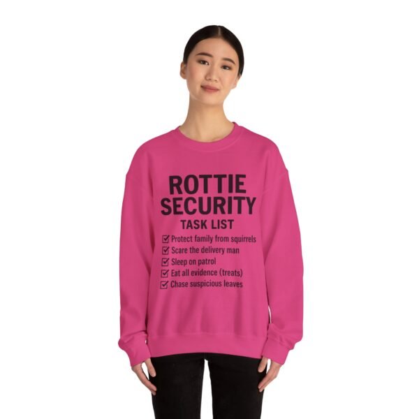 Rottie Security™ "Funny Task List" Light Color Crewneck Sweatshirt