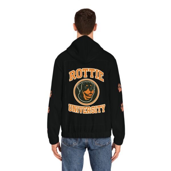 195435219836059619_2048.jpeg Rottie University™ Full‑Zip Hoodie — Paw Print Rottweiler Zip-Up