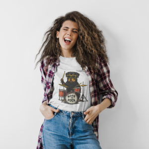 20251127034047-1f0cb42d-c40d-6288-9de2-1ef41f5d5b0f.png Rottie Born to Rock Unisex Classic Tee