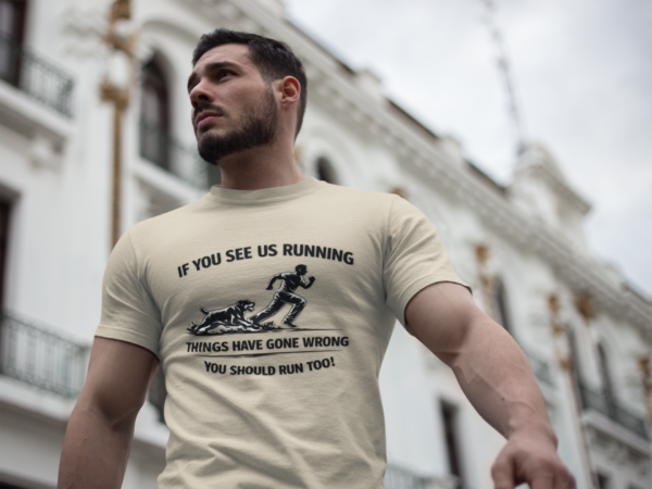 20260116181502-1f0f3074-6b5d-6e88-9048-fabb2bec1f8e.png If You See Me Running - Funny Rottweiler Tee Light Colors