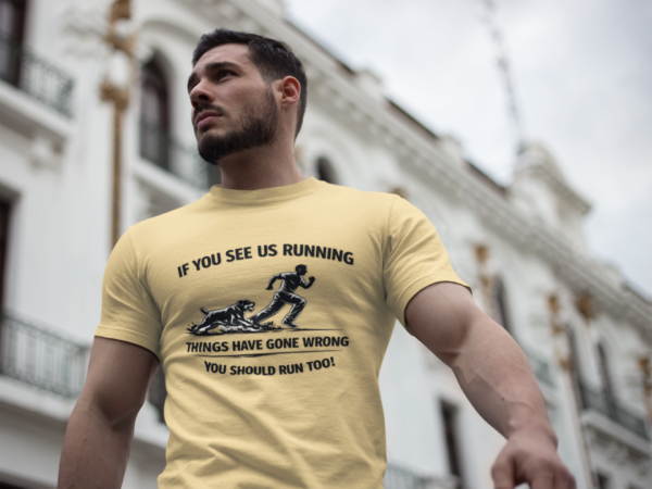 20260116181502-1f0f3074-6eb6-624c-b37c-c2960b096122.png If You See Me Running - Funny Rottweiler Tee Light Colors