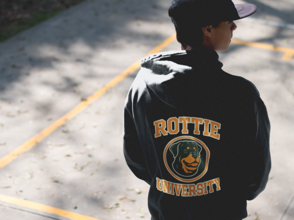 20260117072401-1f0f3757-ebad-6a18-bec5-a6b5fd999c0b.png Rottie University™ Rottweiler Mascot Zip Hoodie NP — Full‑Zip Jacket