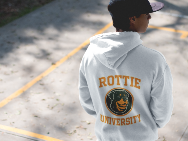 20260117072401-1f0f3757-f344-6736-bdad-fabb2bec1f8e.png Rottie University™ Rottweiler Mascot Zip Hoodie NP — Full‑Zip Jacket