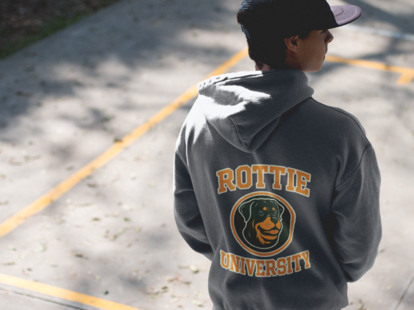 20260117072402-1f0f3757-f937-6698-8f72-c2960b096122.png Rottie University™ Rottweiler Mascot Zip Hoodie NP — Full‑Zip Jacket
