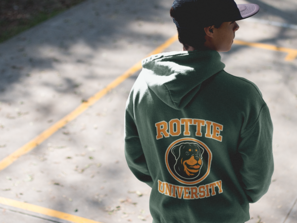 20260117072402-1f0f3757-f9dc-6e7c-b0b2-96da4043b40f.png Rottie University™ Rottweiler Mascot Zip Hoodie NP — Full‑Zip Jacket
