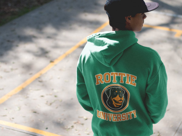 20260117072403-1f0f3757-ff47-618c-8bd3-c2960b096122.png Rottie University™ Rottweiler Mascot Zip Hoodie NP — Full‑Zip Jacket