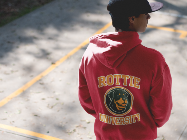 20260117072403-1f0f3758-034a-613a-b6a3-4e07abecae80.png Rottie University™ Rottweiler Mascot Zip Hoodie NP — Full‑Zip Jacket