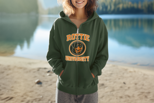 20260117072411-1f0f3758-51c1-67a0-b4d9-f2454786de39.png Rottie University™ Rottweiler Mascot Zip Hoodie NP — Full‑Zip Jacket