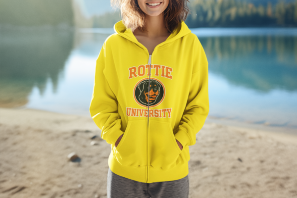 20260117072412-1f0f3758-5401-6bd2-9982-a281c4602d2b.png Rottie University™ Rottweiler Mascot Zip Hoodie NP — Full‑Zip Jacket