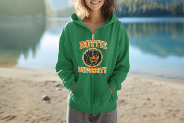 20260117072412-1f0f3758-5415-633a-b04e-f2454786de39.png Rottie University™ Rottweiler Mascot Zip Hoodie NP — Full‑Zip Jacket