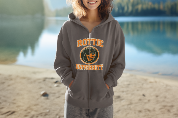20260117072412-1f0f3758-5589-6464-84fc-fabb2bec1f8e.png Rottie University™ Rottweiler Mascot Zip Hoodie NP — Full‑Zip Jacket