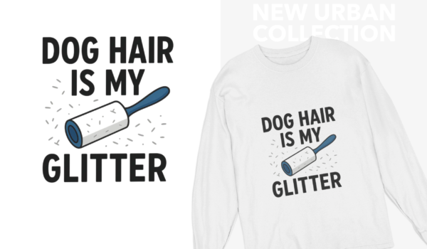 20260118092223-1f0f44f3-2a2d-6150-9f34-c2960b096122.png Dog Hair Is My Glitter Long Sleeve Tee — Funny Rottie Shirt for Dog Lovers