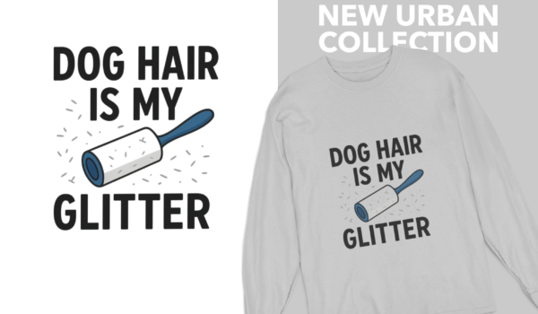 20260118092224-1f0f44f3-3172-6082-b0b0-a6b5fd999c0b.png Dog Hair Is My Glitter Long Sleeve Tee — Funny Rottie Shirt for Dog Lovers