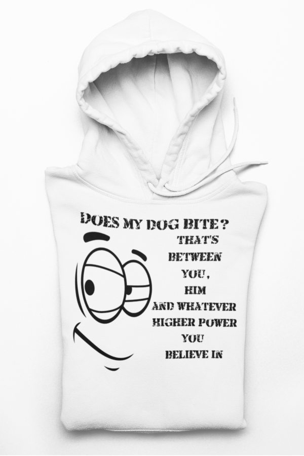 Crewneck Sweatshirt - Funny Dog Bite Quote with Winking Face Graphic
