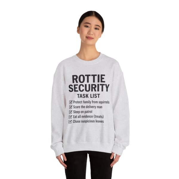 Rottie Security™ "Funny Task List" Light Color Crewneck Sweatshirt