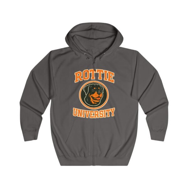 2469292909725946500_2048.jpeg Rottie University™ Rottweiler Mascot Zip Hoodie NP — Full‑Zip Jacket
