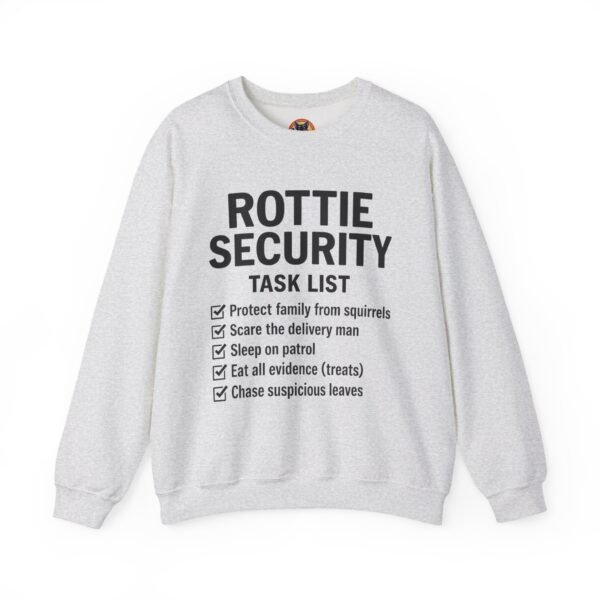 Rottie Security™ "Funny Task List" Light Color Crewneck Sweatshirt