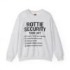 Rottie Security™ "Funny Task List" Light Color Crewneck Sweatshirt
